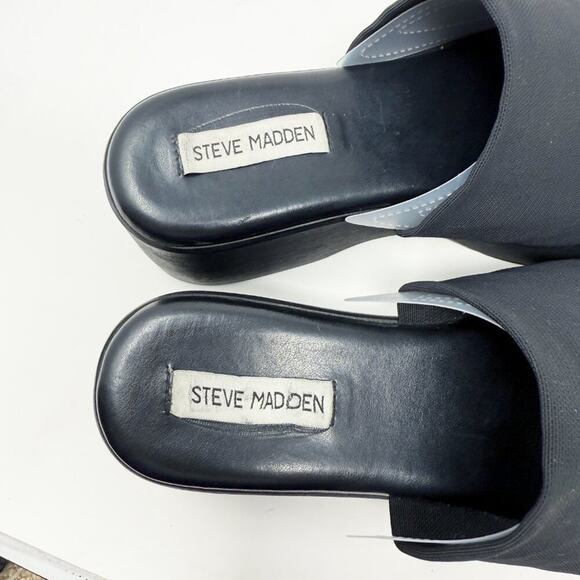 Vintage Y2K Steve Madden Black Slinky30 Platform Slide Sandals Women's Size 40 - Picture 8 of 9